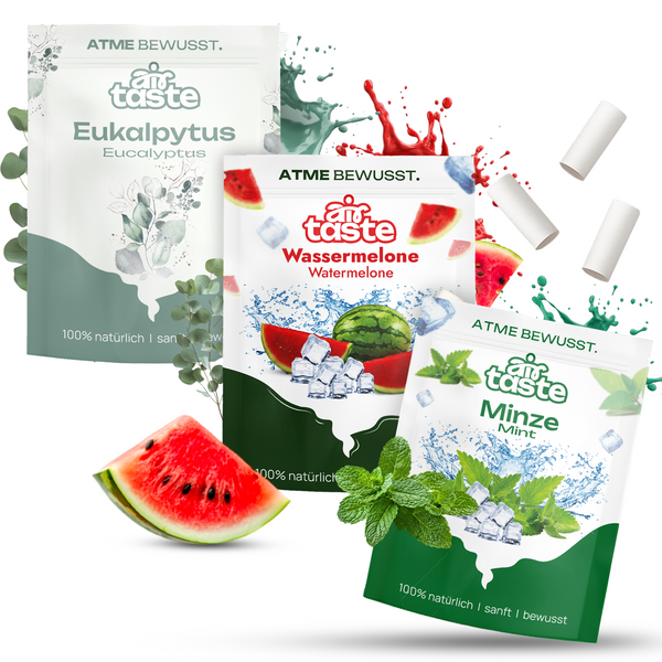 Airtaste Geschmacksfilter-Set – Eukalyptus, Minze & Wassermelone – 9er Set