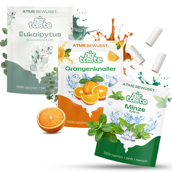 Airtaste Geschmacksfilterset – Eukalyptus, Minze & Orange – 9er Set