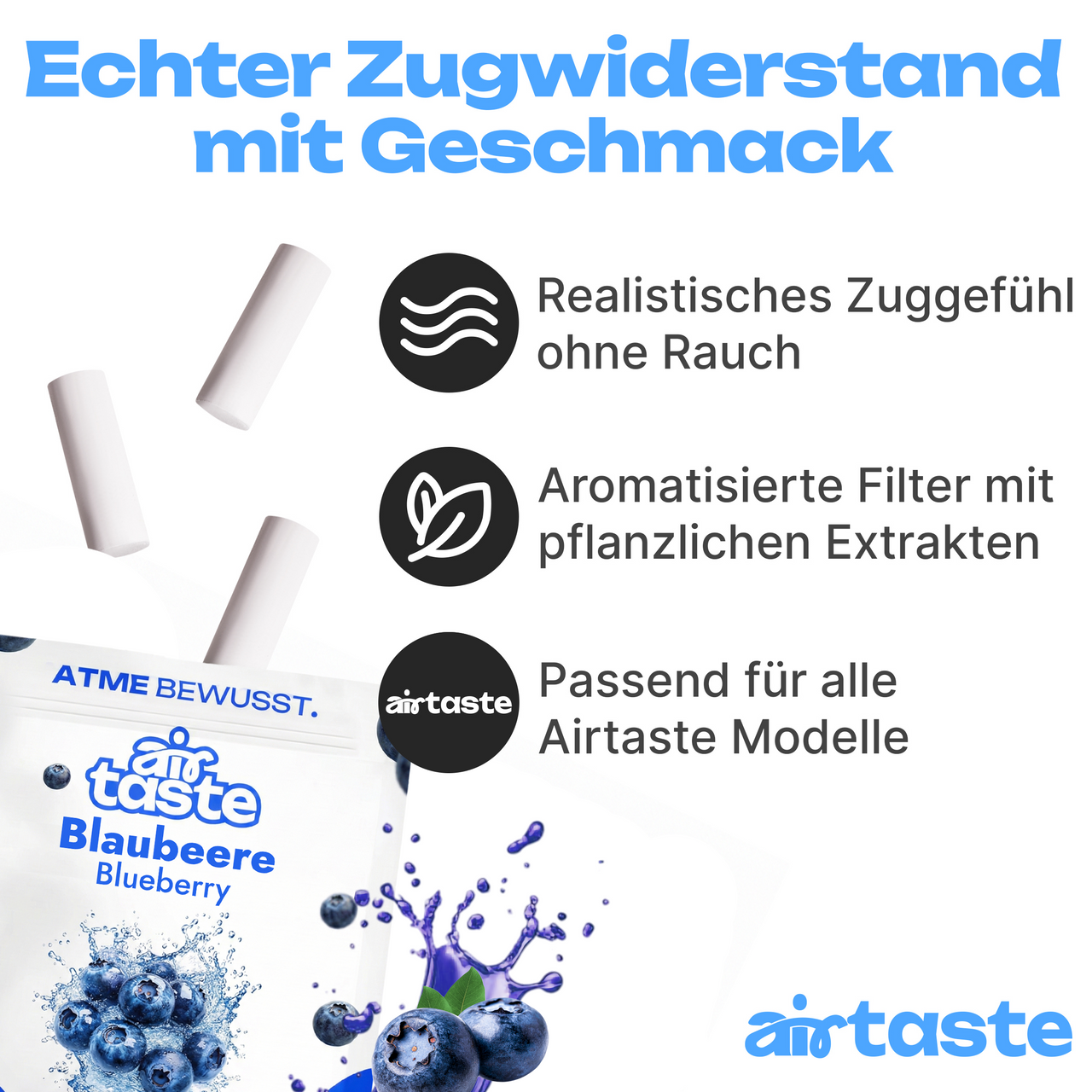 Airtaste Blaubeere Geschmacksfilter – 9er Set