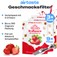 Airtaste Erdbeer Geschmacksfilter – 9 Filter , 1 Monat Vorrat