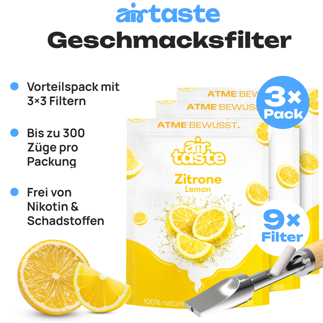 Airtaste Zitrone Geschmacksfilter – 9er Set