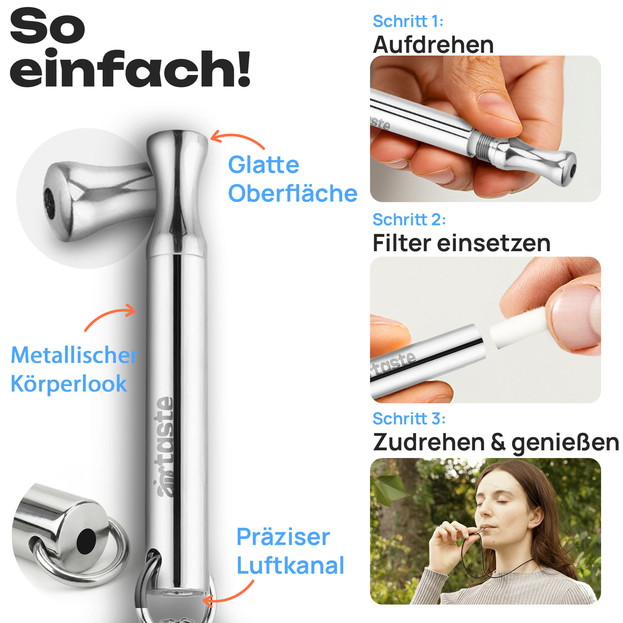 Airtaste Atemkette Starter-Kit Silber