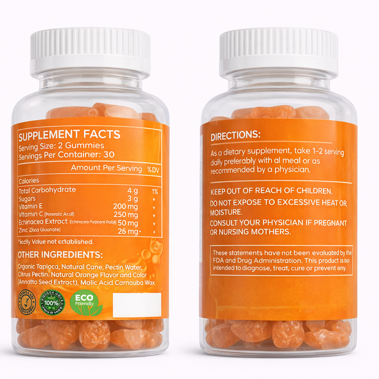 Airtaste Raucher  Vitamin C & E Gummies – 60 Tage Unterstützung für Raucher & Ex-Raucher