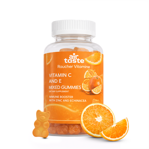 Airtaste Raucher  Vitamin C & E Gummies – 60 Tage Unterstützung für Raucher & Ex-Raucher