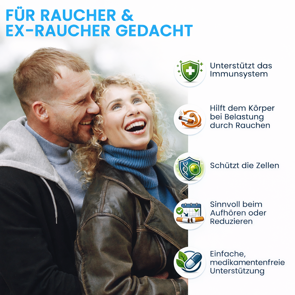 Airtaste Raucher  Vitamin C & E Gummies – 60 Tage Unterstützung für Raucher & Ex-Raucher