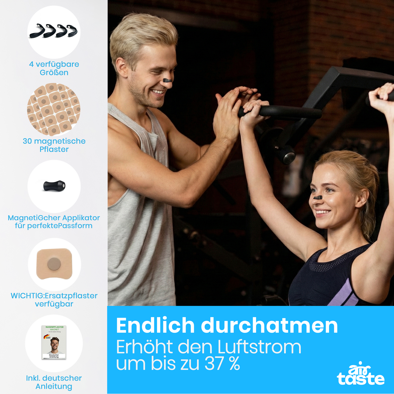 Magnetische Nasenpflaster – besser atmen & ruhiger schlafen | 30 Anwendungen