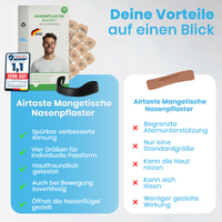 Magnetische Nasenpflaster – besser atmen & ruhiger schlafen | 30 Anwendungen